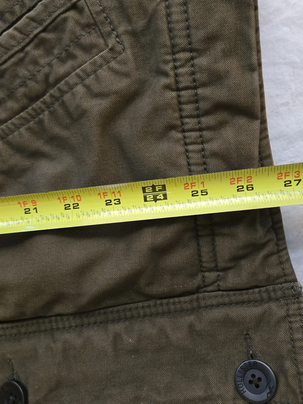 Hollister Olive Green Military Field Jacket Sherpa Lined Button Front MKY